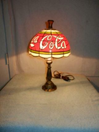 Coca Cola 16 " Lamp Stained Tiffany Style Plastic Shade (see Pictures)