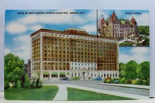 York Ny Albany Hotel De Witt Clinton Postcard Old Vintage Card View Standard