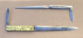 Pair Pal & Peres Vintage Letter Opener - Pen Knives Mid - Century Cross - Collectibles