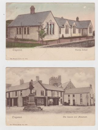 Two Old Cards Tregaron 1905 County School Llanio Road Pmk Llangeitho Duplex
