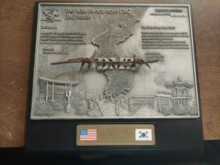 Rare Korean War The Wire Fence From Dmz Limited Edition 50th Anniversary Plaque