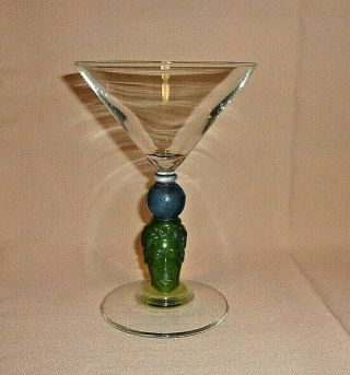 Richard Jolly Bombay Sapphire 6 - 1/2 " Tall Martini Glass Dated 1996.