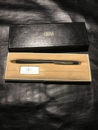 Vintage Cross Classic Black Ball Pen Gold Trim 2502