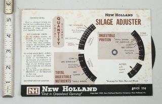 Vintage 1959 Holland Machine Co.  Silage Adjuster Wheel Calculator