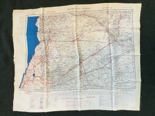 Cold War Issue 1950s British Raf Sas Al Juaf Damas Silk Escape Map