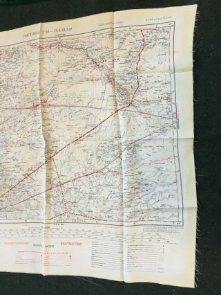 Cold War Issue 1950s British RAF SAS Al Juaf Damas Silk Escape Map 3