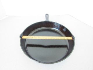 Vintage Cast Iron Skillet 12 7/16 " Made In Usa With Heat Ring Double Pour