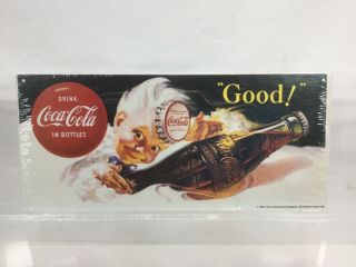 Vintage 1953 Coca - Cola Advertising Sign Sprite Boy Drink Coca - Cola Bottle