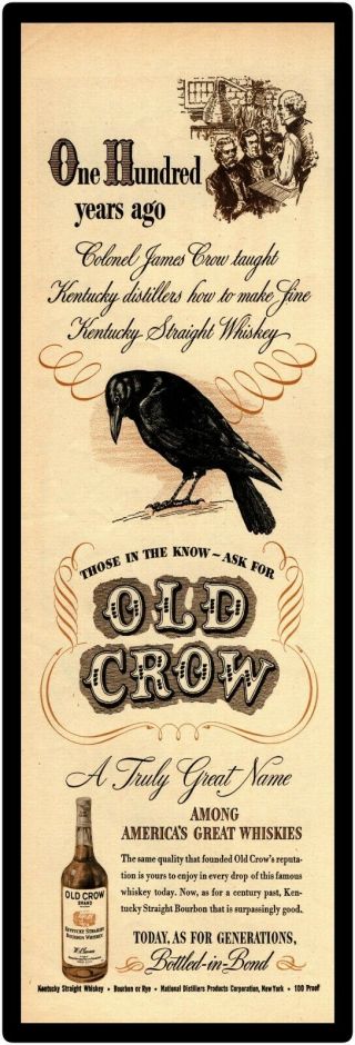 Old Crow Whiskey Marquee Style Metal Sign 6 " X18 " 100th Anniversary Kentucky