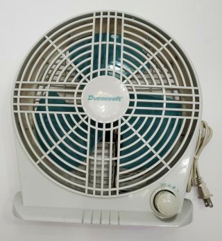 Rare Vintage Duracraft 3 Speed Table Fan 10 " Size Great Air Flow