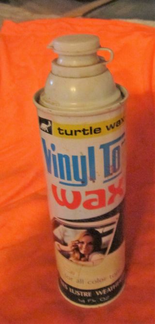Vintage Turtle Wax Vinyl Top Cleaner Tin Can - Collectors 14 Oz Full Can