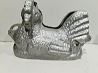 Vintage Large 10 " Heavy Cast Aluminum Chicken Chocolate Or Cake Mold
