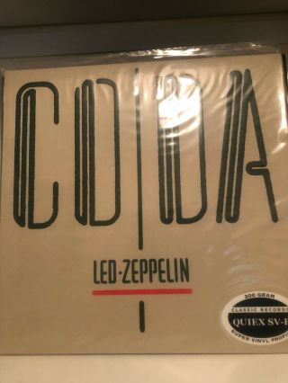 Led Zeppelin Coda Classic Records 1st Edition 200 Gram Audiophile Lp