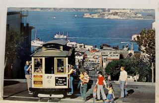 California Ca San Francisco Cable Car Hyde Street Postcard Old Vintage Card View