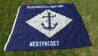 Rare Usn Beachmaster Flag 1950 