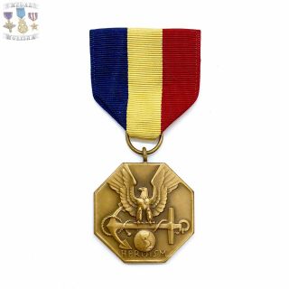 Korean War Us Navy & Marine Corps Heroism Medal Un - Marked Crimp Brooch Post Ww2