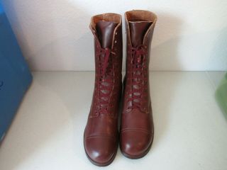 Post Wwii Korean War Us Army Brown Leather Combat Boots Nos Size 14 D