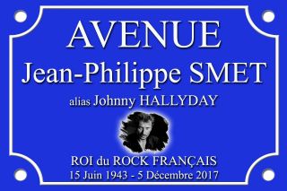 RÉplique Plaque Rue Avenue Johnny Hallyday 30x20cm Alu