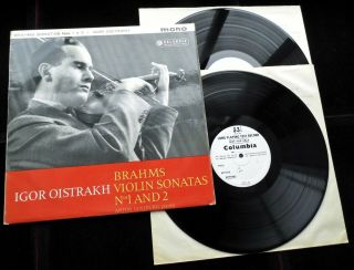 Brahms: Violin Sonatas - Igor Oistrakh Columbia 33cx 1740 Test Press Lp