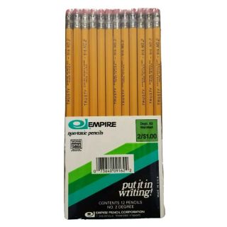 Vintage Empire Pencils Trusty 916 No.  2 Quantity 12 Made In Usa Non - Toxic 2