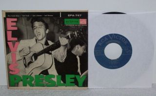 Elvis Presley Epa 747 1956 Extended Play Canadian Press Blue Suede Shoes