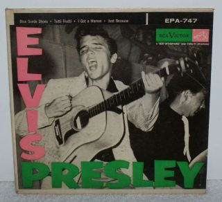 ELVIS PRESLEY EPA 747 1956 Extended Play Canadian Press Blue Suede Shoes 2