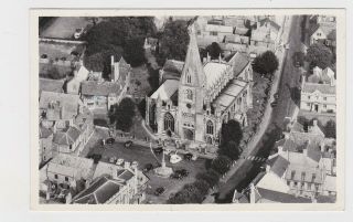 Old Real Photo Card Aerial View Of Sleaford St Denys Church Grantham