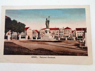 Memel National - Denkmal Old Germany / Lithuania Postcard