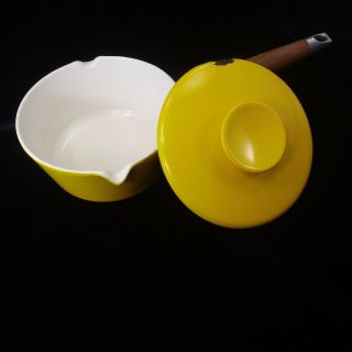 Mid Century Modern Copco Michael Lax Designs Denmark Yellow Cast Iron Enamel Pot