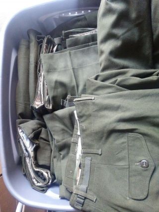 3 Us Army Korean War Era Bdu Od Wool Trousers M - 1951 Reserve Arng Regular Large
