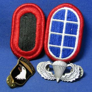 Korean - Vietnam War 101st Airborne Division Di Pin,  Jump Wings Badge & Patches