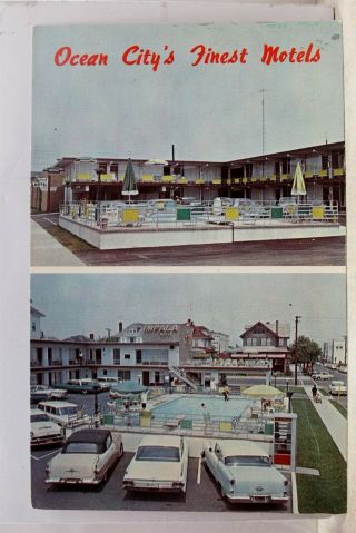 Jersey Nj Ocean City Impala Corvette Motels Postcard Old Vintage Card View