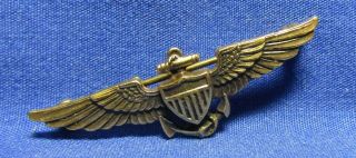 Korean War 1/20 10k Gold Filled Navy Naval Aviator Pilot Wings Badge By Balfour