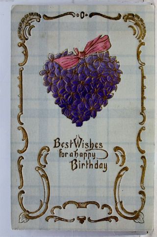 Greetings Best Wishes For A Happy Birthday Postcard Old Vintage Card View Post