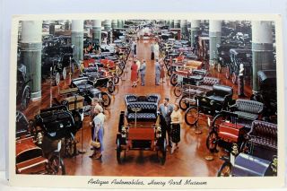 Michigan Mi Dearborn Henry Ford Museum Antique Automobiles Postcard Old Vintage