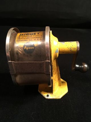 Vintage Midget Automatic Pencil Sharpener Yellow