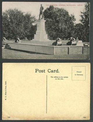 India Old Postcard The Memorial Of General John Nicholson Delhi,  Statue Monument