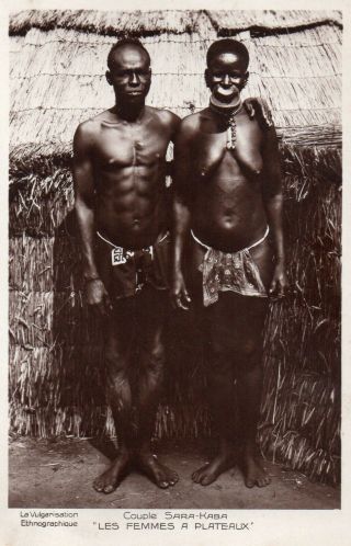 Old R.  P.  Postcard Of Members Of The Sara - Kaba Tribe,  Central African Republic