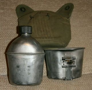 Korean War Canteen,  Cover And Cup