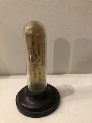 Antique Thermometer St Johnsbury Vermont Holland Funeral Home Embalmer