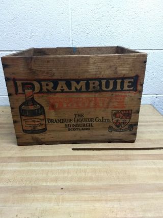 Vintage Drambuie Prince Charles Liquer Wooden Crate