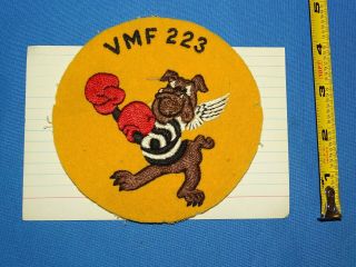 Vietnam - Korean War Era Squadron Patch,  Vmf - 223 On Wool Wwii ? (168)