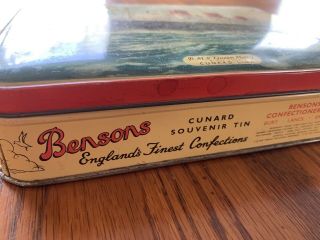 Vintage Benson ' s Confectionary candy tin Portrait of R.  M.  S.  Queen Mary Ship Line 2