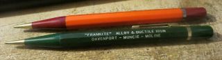 2 Vintage Autopoint Advertising Pencils " Frankite " Iowa
