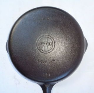 Griswold Cast Iron Skillet No.  6 W/small Block Erie,  Pa L0g0,  Sm Bottom,  699m