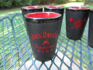 Set of 6 Jack Daniel ' s Tennessee Fire Dept.  Whiskey Whisky Ceramic Shot Glasses 3