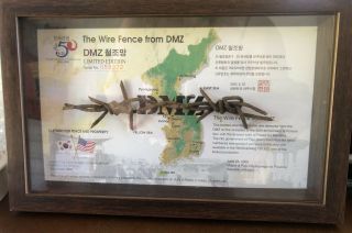 The Wire Fence From Dmz Limited Edition Barbed Wire 50th Anniv Korean War Framed