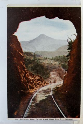 Colorado Co Cripple Creek Shore Line Railway Cameron Cone Postcard Old Vintage