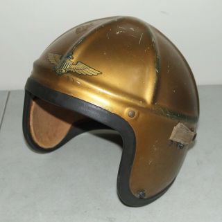 Korean War Era Us Navy Gentex H - 4 Jet Pilot Flight Helmet - - Gold Color,  Large