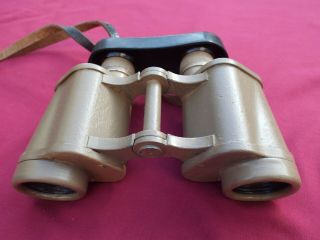 Late Ww2 Or Early Post War German 6x30 Binoculars With Painted Sand Finish